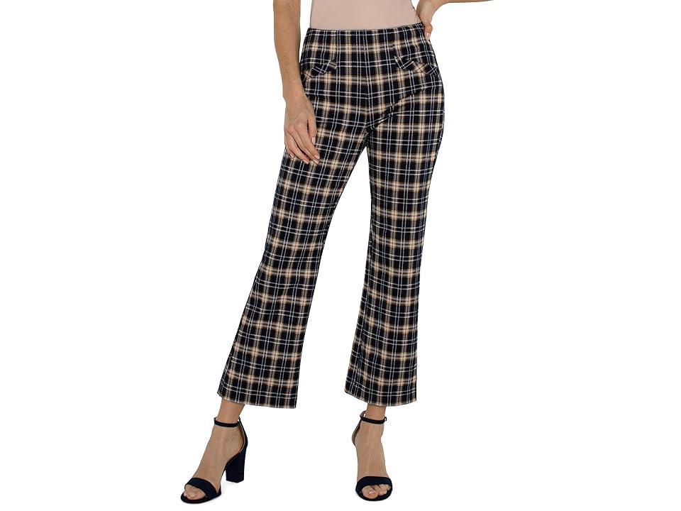 Liverpool Los Angeles Stella Pull-On Mid-Rise Kick Flare Plaid Jacquard Knit (Dark Navy Tartan Plaid) Women's Dress Pants product image