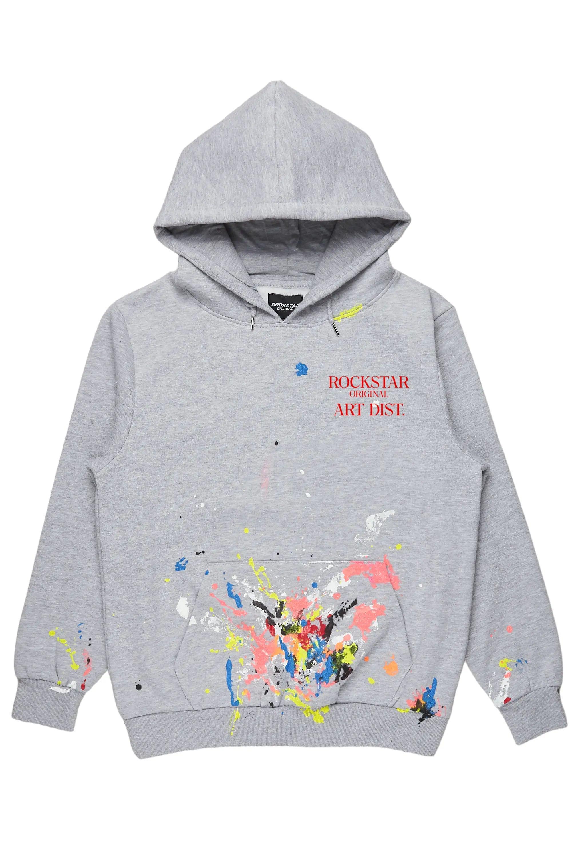 Bash Heather Grey Graphic Hoodie Male Product Image