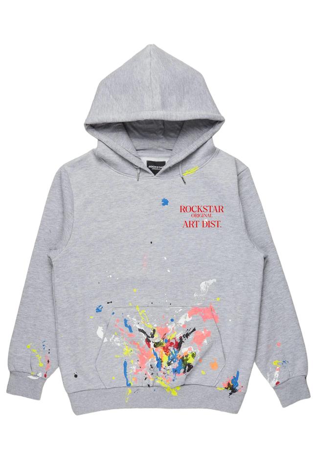 Bash Heather Grey Graphic Hoodie Male Product Image