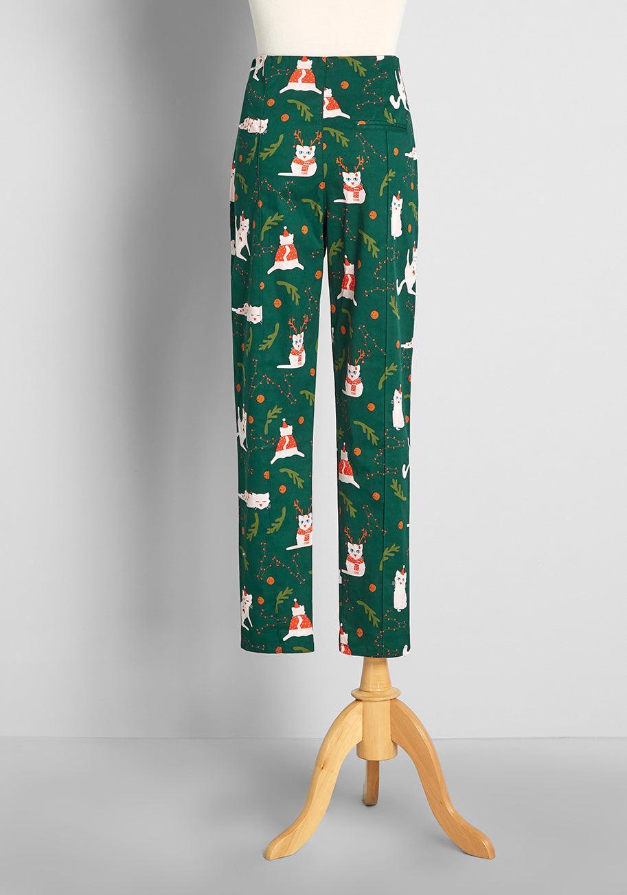 Festively Frocked Felines Pants Product Image