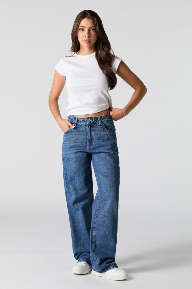 Dark Wash High Rise Wide Leg Jean Female Product Image