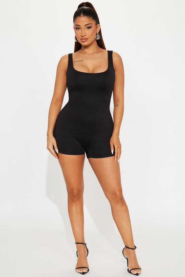 Inde Double Lined Romper - Black Product Image