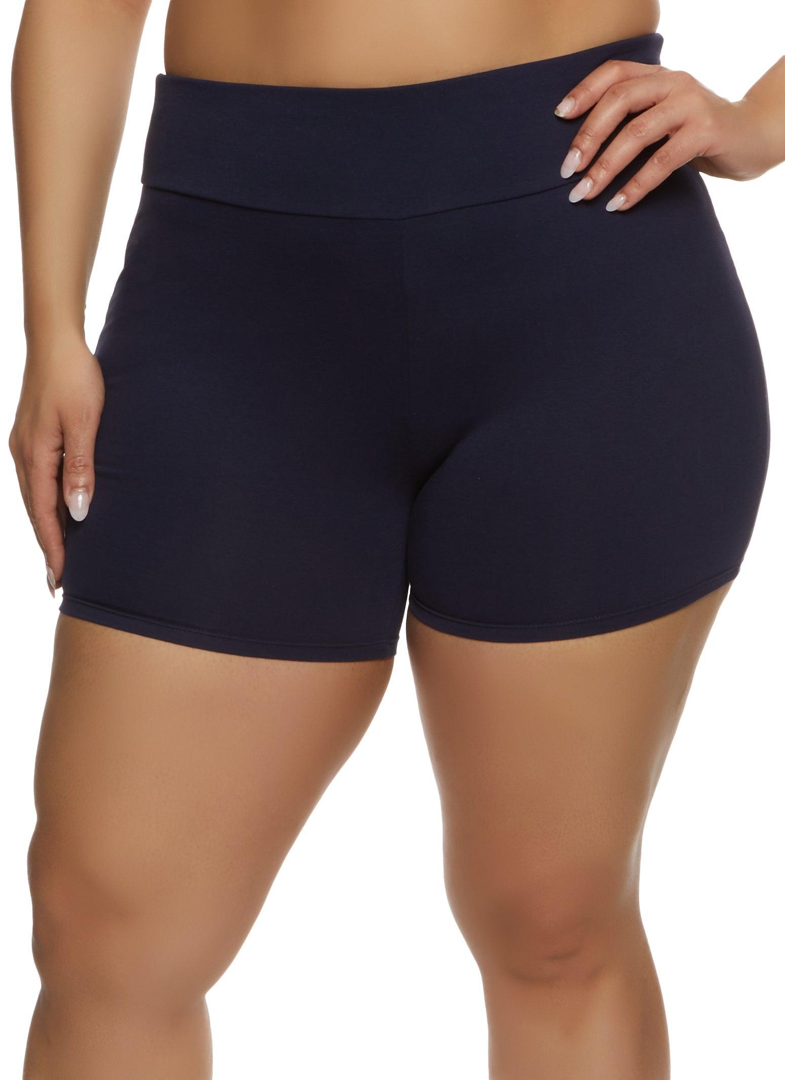 Womens Plus Size Wide Waistband Biker Shorts Product Image