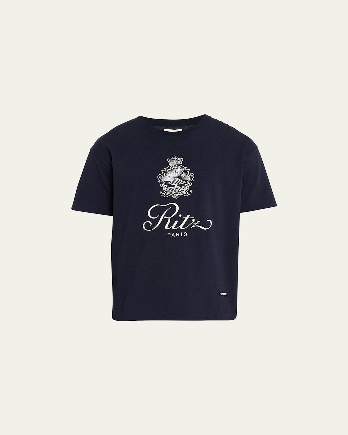 FRAME x Ritz Paris Mens Bordeaux Crest T-Shirt Product Image