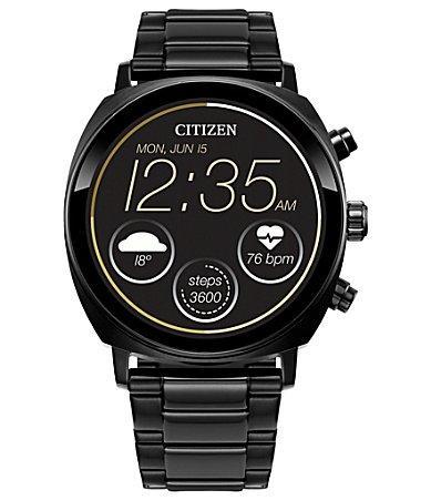 Citizen Unisex Cz Smart Wear Os Black-Tone Stainless Steel Bracelet Smart Watch 41mm Product Image