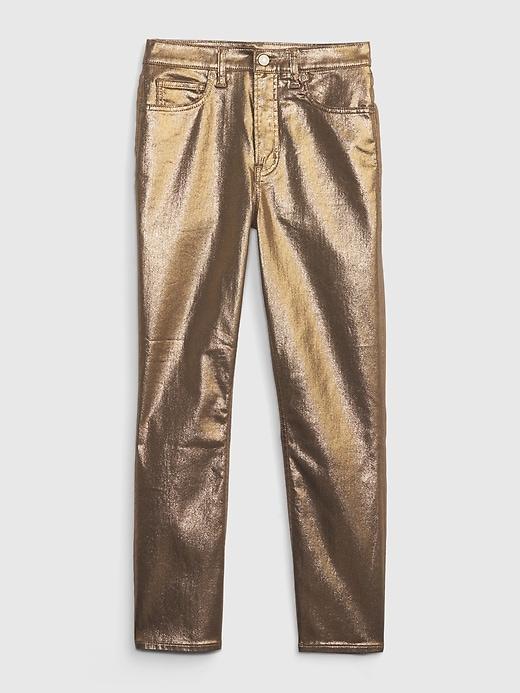 High Rise Metallic Vintage Slim Jeans Product Image