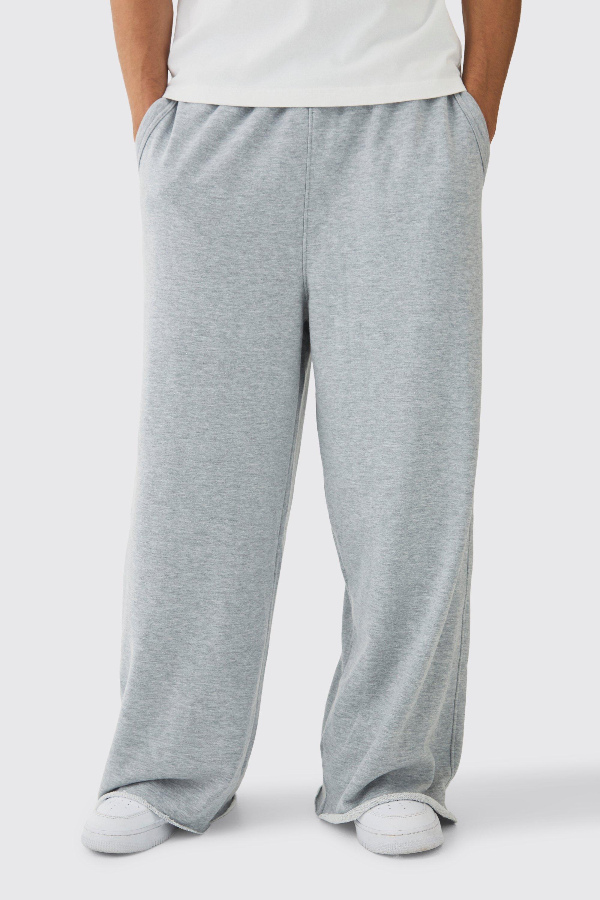 Extreme Wide Leg Raw Edge Loopback Jogger | boohooMAN USA Product Image