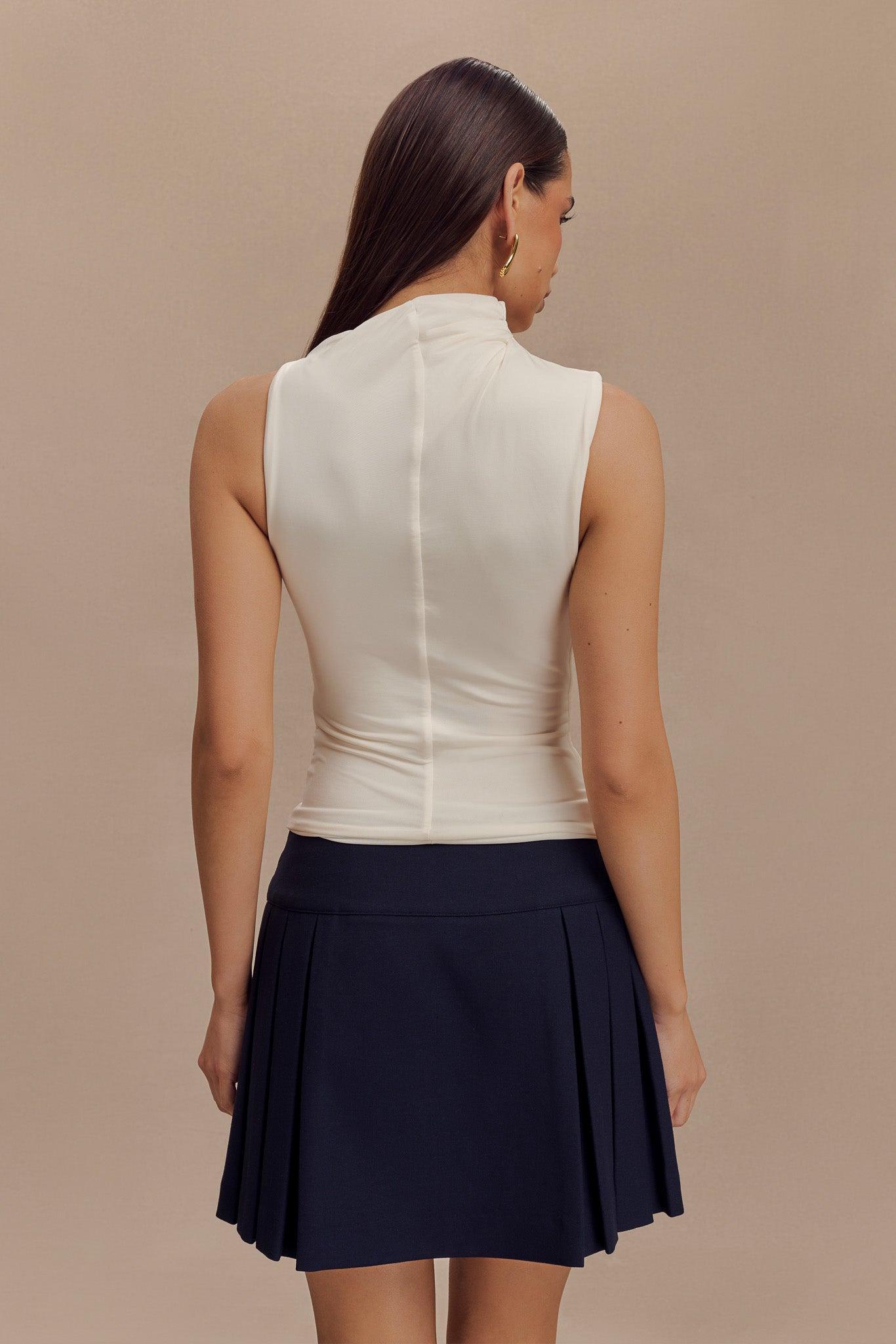 Hadleigh Sleeveless Slinky Top - Ivory Product Image