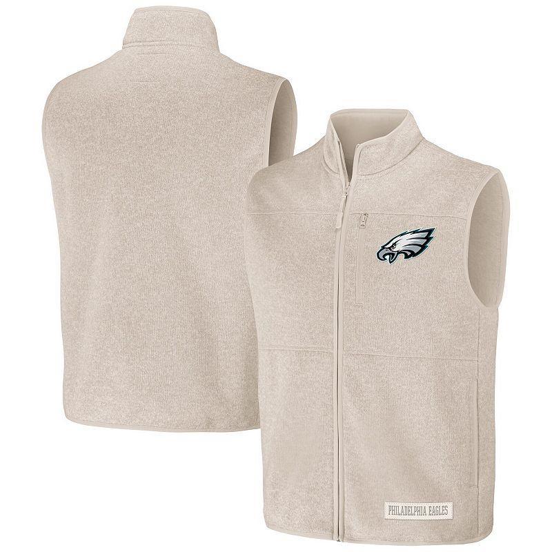 Mens NFL x Darius Rucker Collection by Fanatics Oatmeal Philadelphia Eagles Full-Zip Sweater Vest Product Image