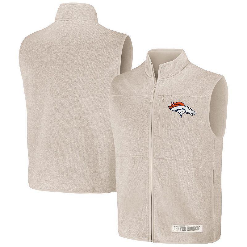 Mens NFL x Darius Rucker Collection by Fanatics  Oatmeal Denver Broncos Full-Zip Sweater Vest Product Image