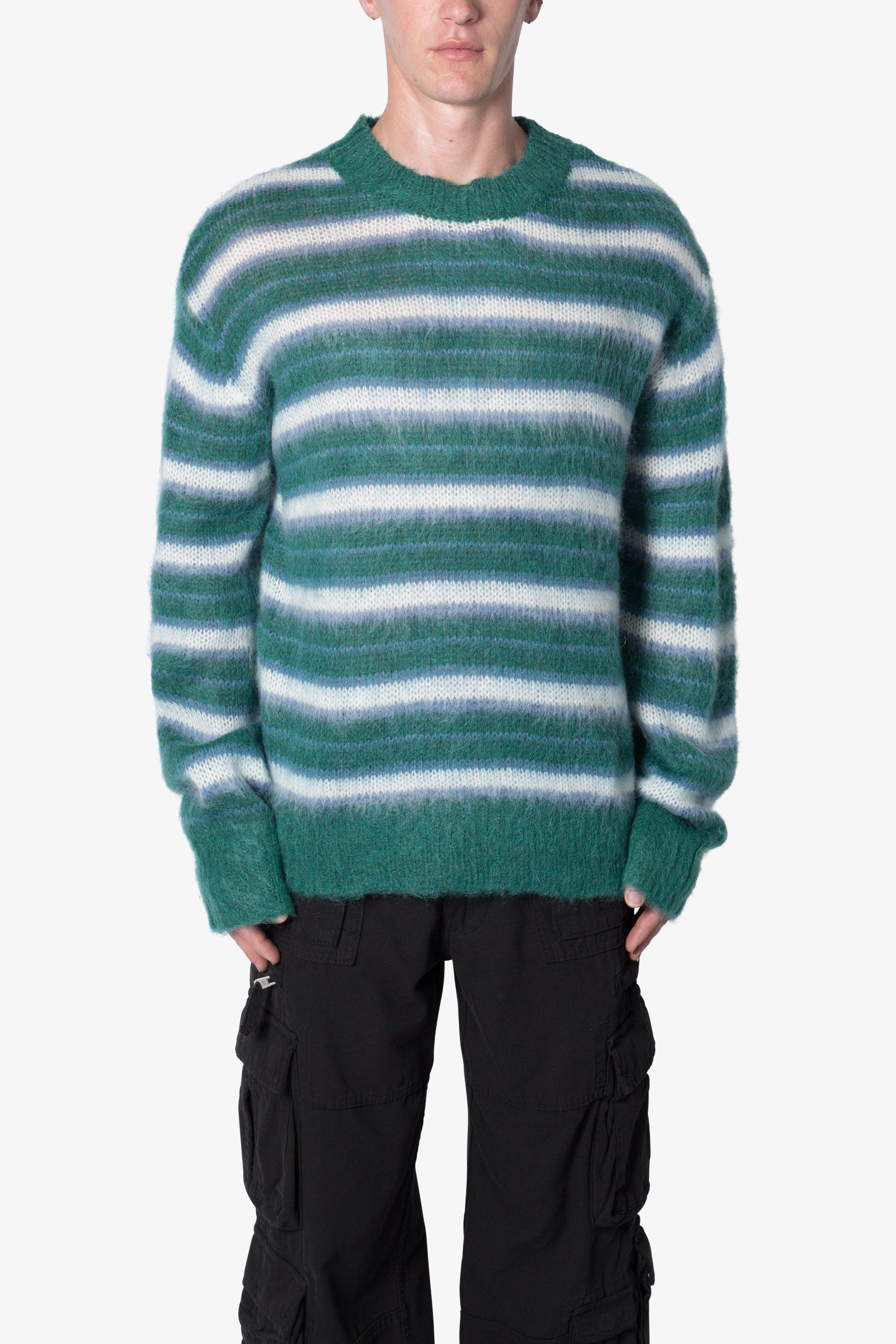 Striped Mohair Sweater - Green Product Image