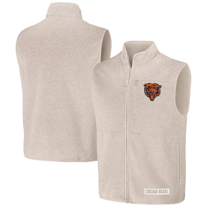 Mens NFL x Darius Rucker Collection by Fanatics  Oatmeal Chicago Bears Full-Zip Sweater Vest Product Image