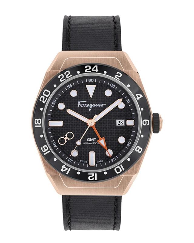 FERRAGAMO Slx Gmt Silicone Watch In Black Product Image