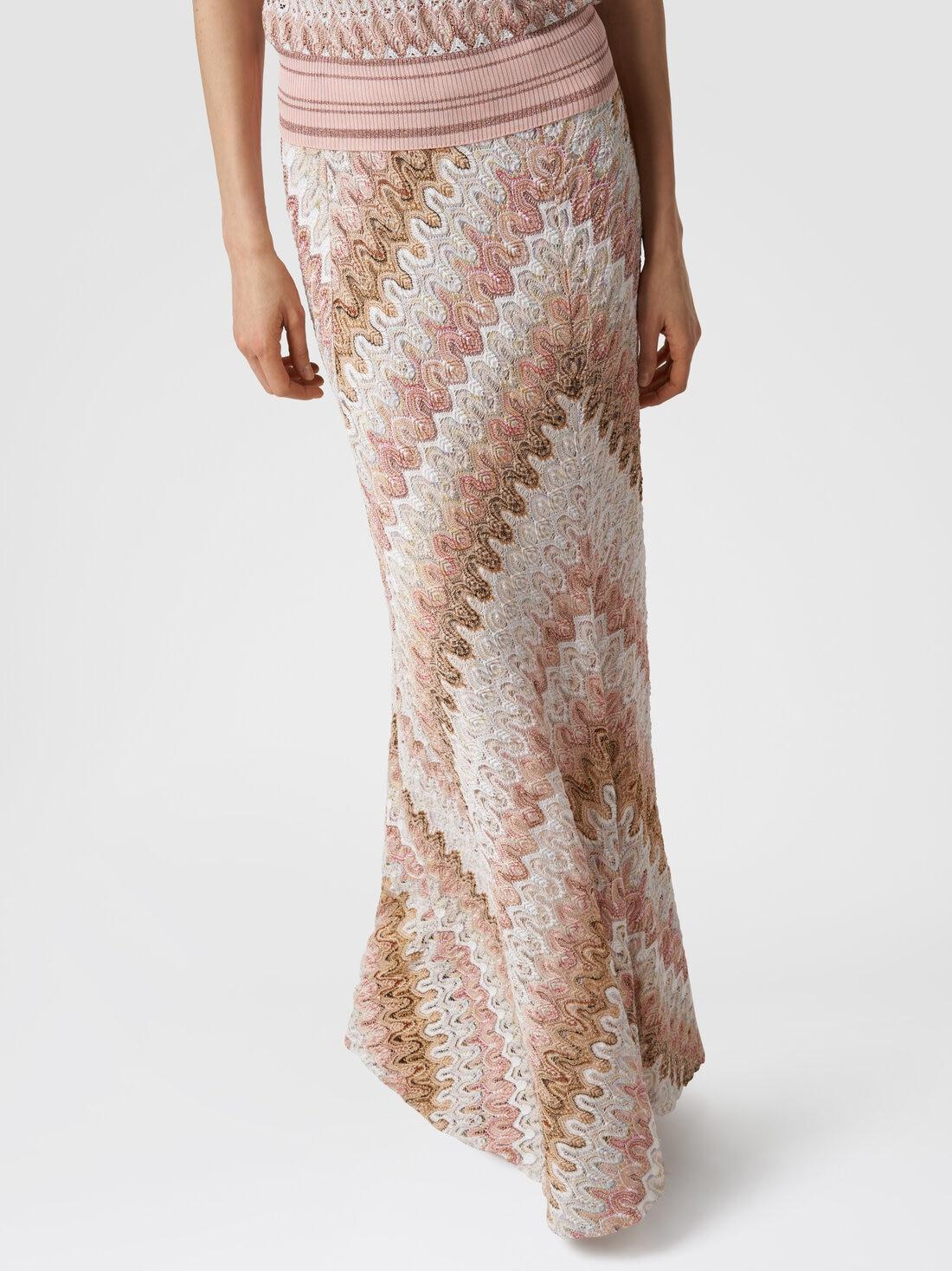 Long skirt in lace-effect lamé viscose blend Multicoloured | Missoni Product Image