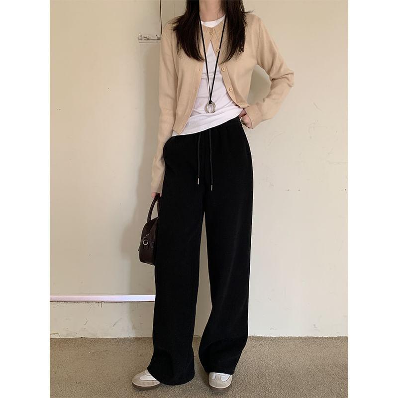 Mid Waist Wide Leg Pants Product Image