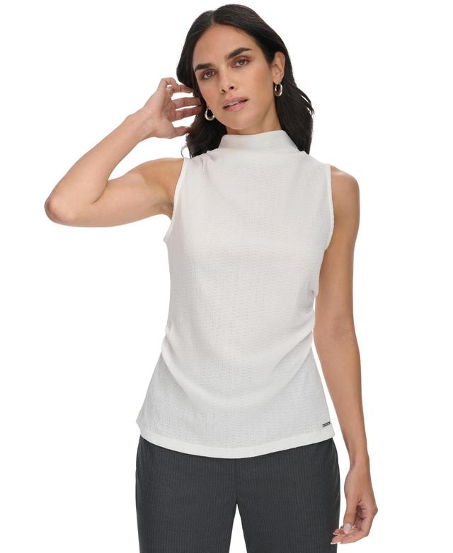 Calvin Klein Womens Mock-Neck Sleeveless Top Product Image