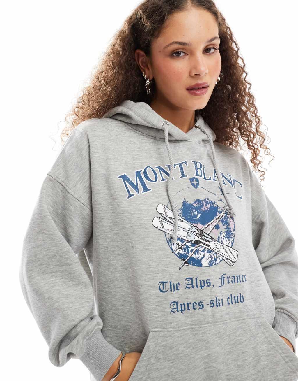 Daisy Street mont blanc oversized hoodie in gray product image