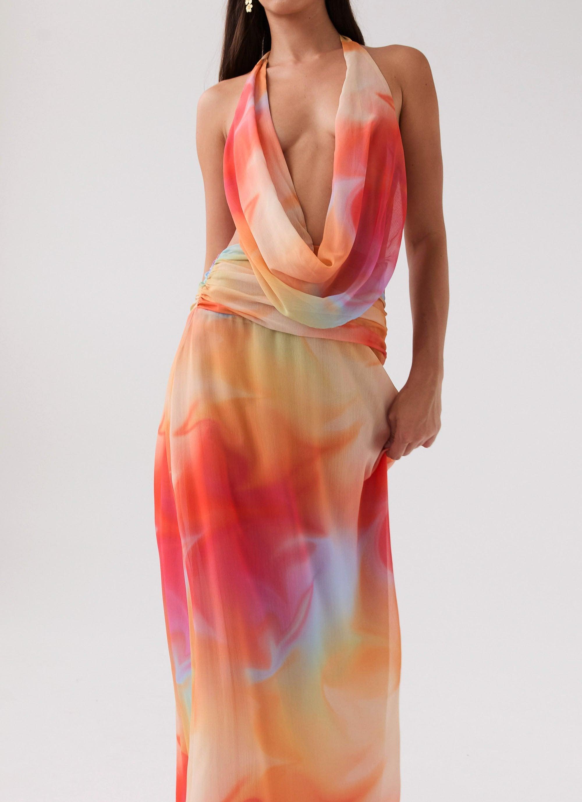 Elysia Chiffon Maxi Dress - Rainbow Product Image