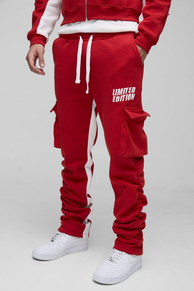 Ruched Star Applique Cargo Pocket Sweatpants | boohooMAN USA Product Image