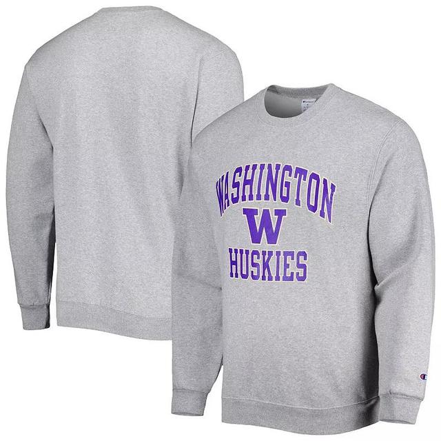 Mens Champion Heather Gray Washington Huskies High Motor Pullover Sweatshirt Product Image