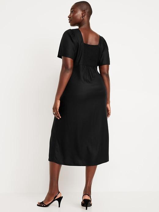 Button-Down Crepe Midi Dress Product Image