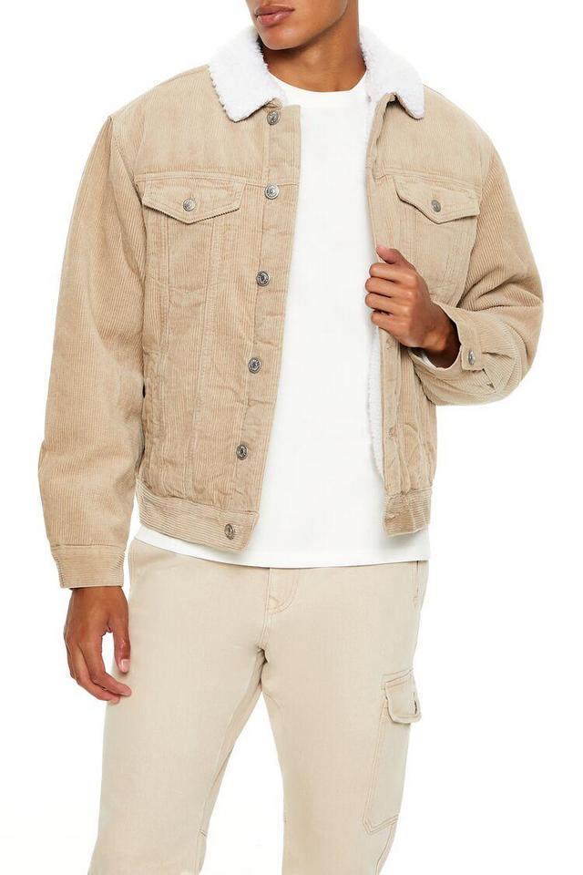 Faux Shearling-Trim Trucker Jacket | Forever 21 Product Image