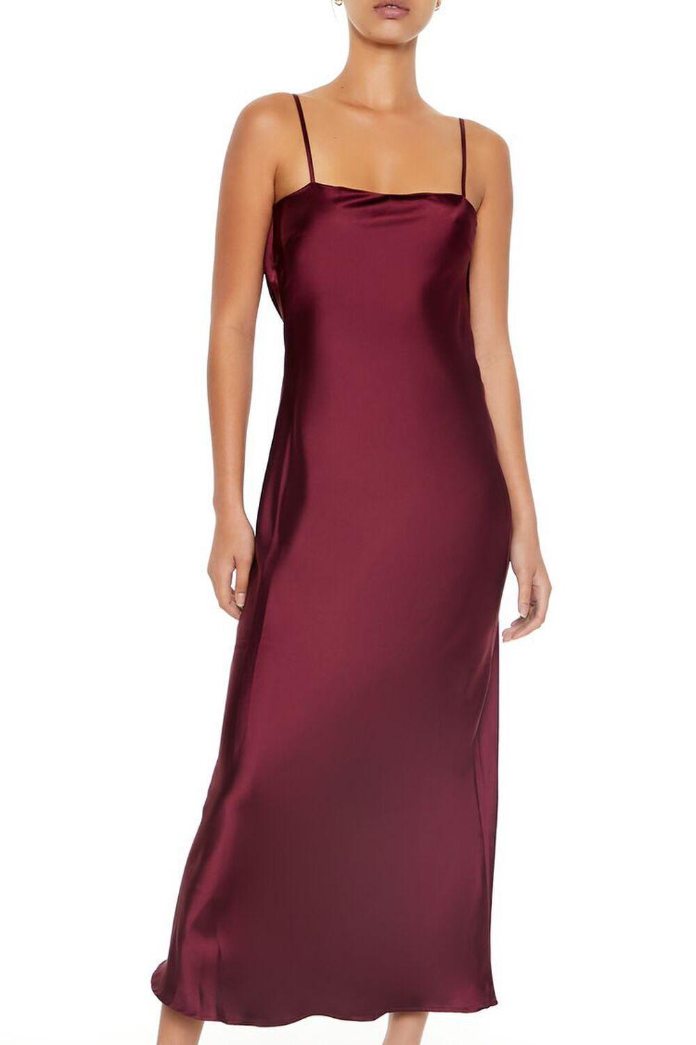 Satin Tie-Back Midi Slip Dress | Forever 21 Product Image