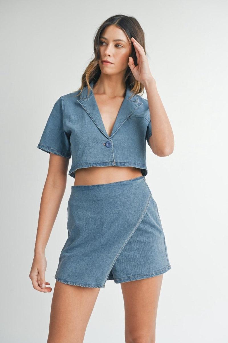 Denim Skort Set Product Image