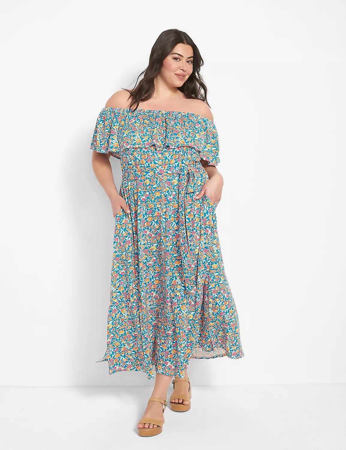 Convertible Off-The-Shoulder Maxi Dress Product Image