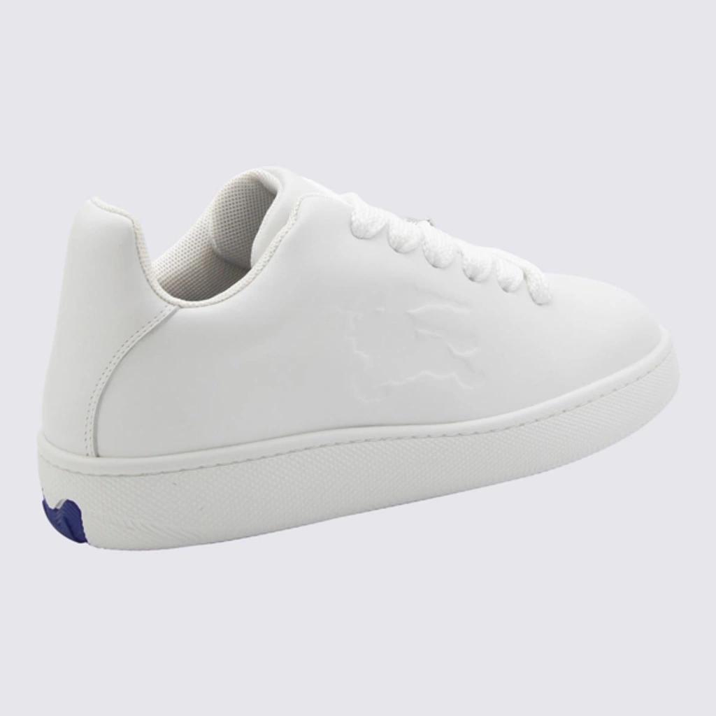 BURBERRY Round Toe Leather Low-top Sneakers In White Product Image