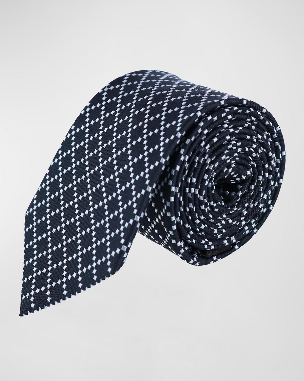 Trafalgar Rowan Geometric Pattern Silk Necktie Product Image