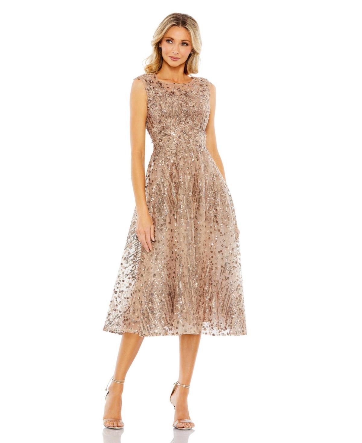 Mac Duggal Sequin Cap Sleeve Fit & Flare Cocktail Dress Product Image