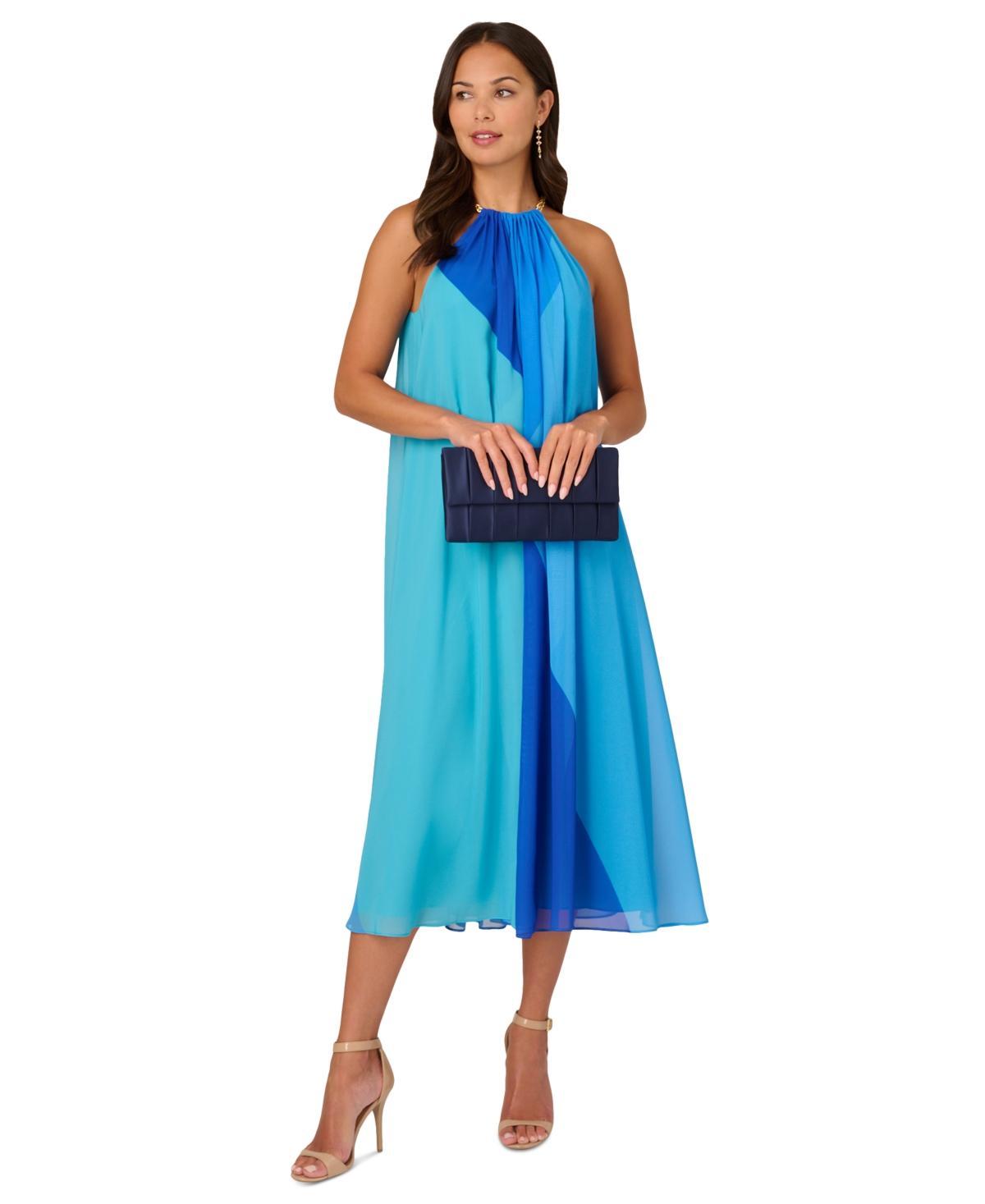 Women's Colorblocked Halter Dress Product Image