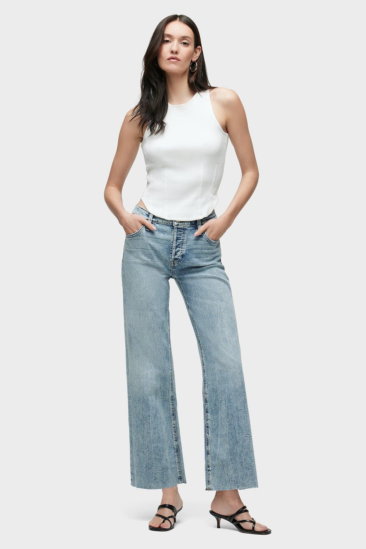 Rosie High-Rise Wide Leg Ankle Jean Female Product Image