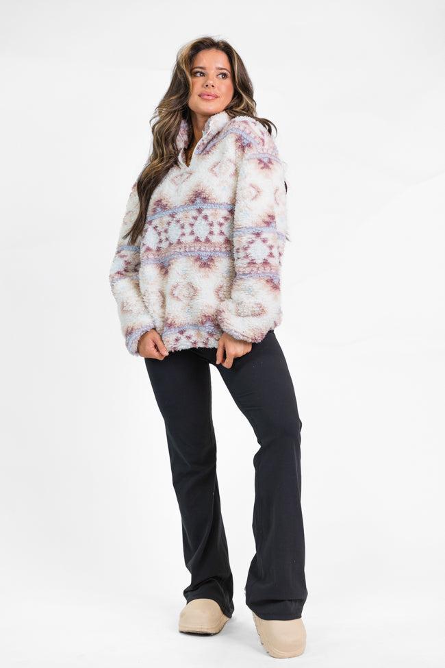 Way Out There Southwestern Print Sherpa Pullover Product Image