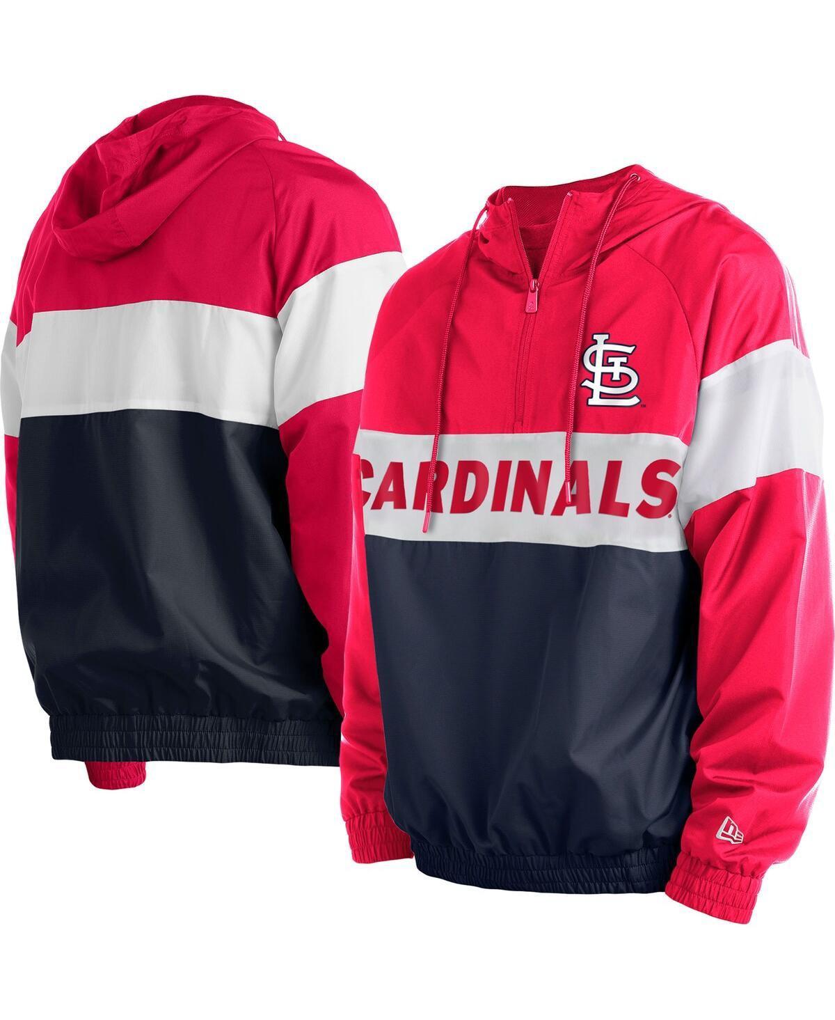 Mens New Era St. Louis Cardinals Raglan Quarter-Zip Hoodie Blue Product Image