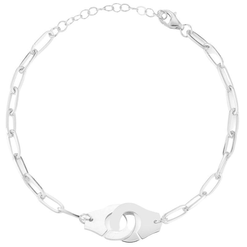 Sunkissed Sterling Sterling Silver Linked Handcuffs Bracelet, Womens Silver Tone Product Image