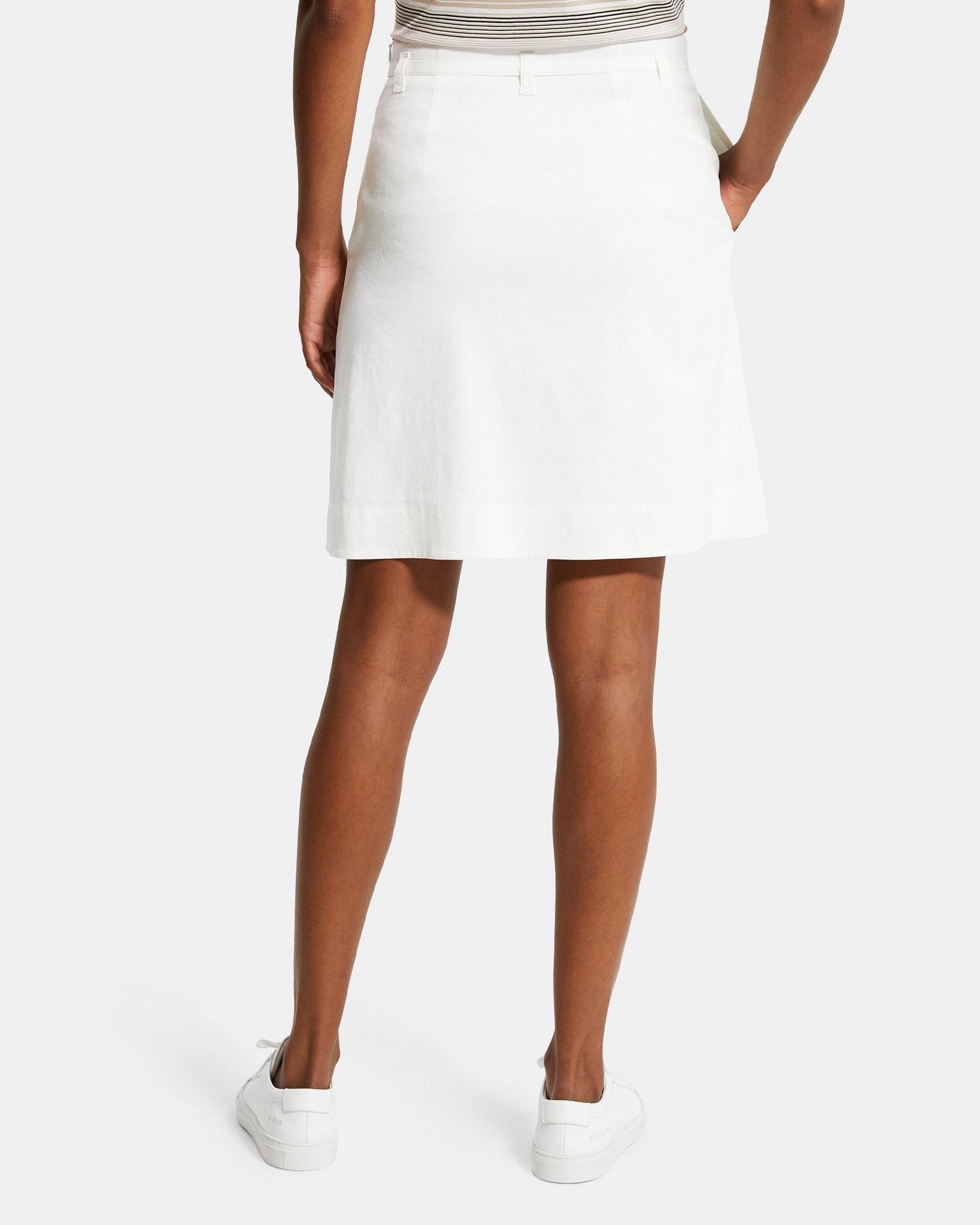 A-Line Skirt in Stretch Linen Product Image