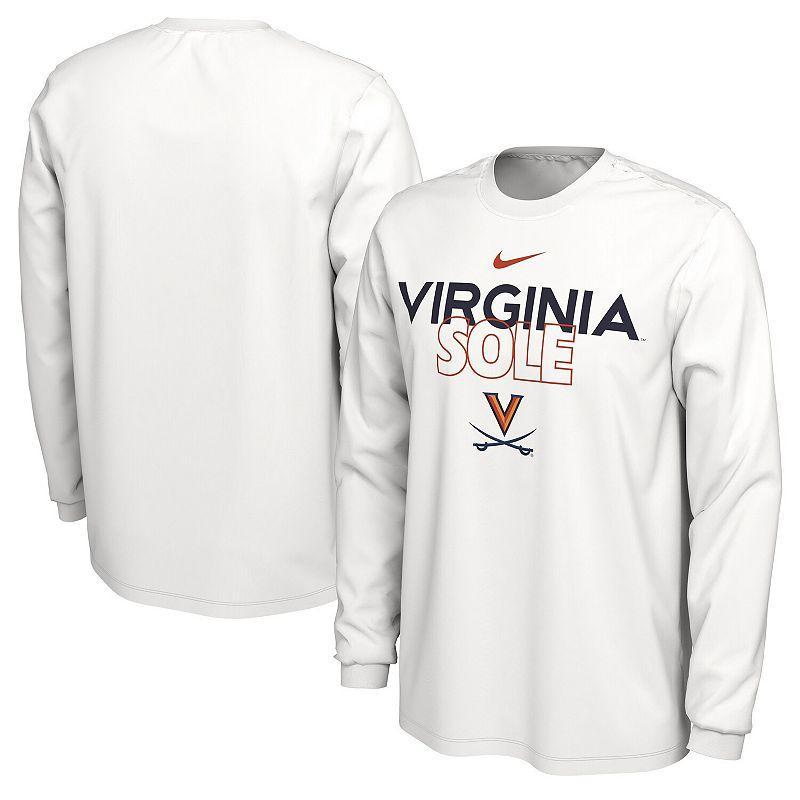 Nike Virginia Cavaliers 2023 On Court Bench Long Sleeve T-Shirt, Mens Product Image