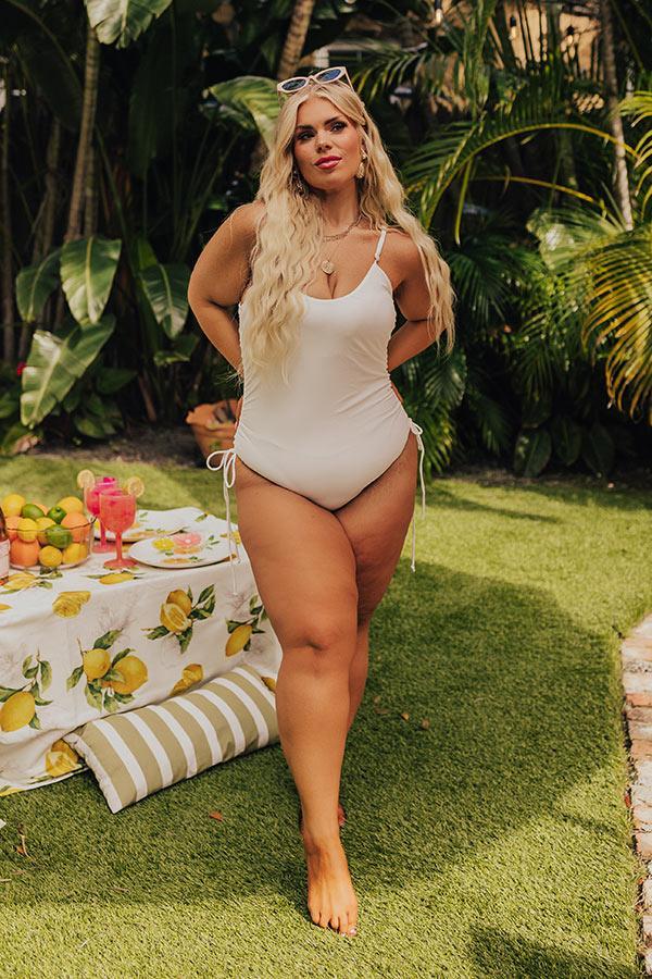 Ride The Tide One Piece Swimsuit in White Curves Product Image