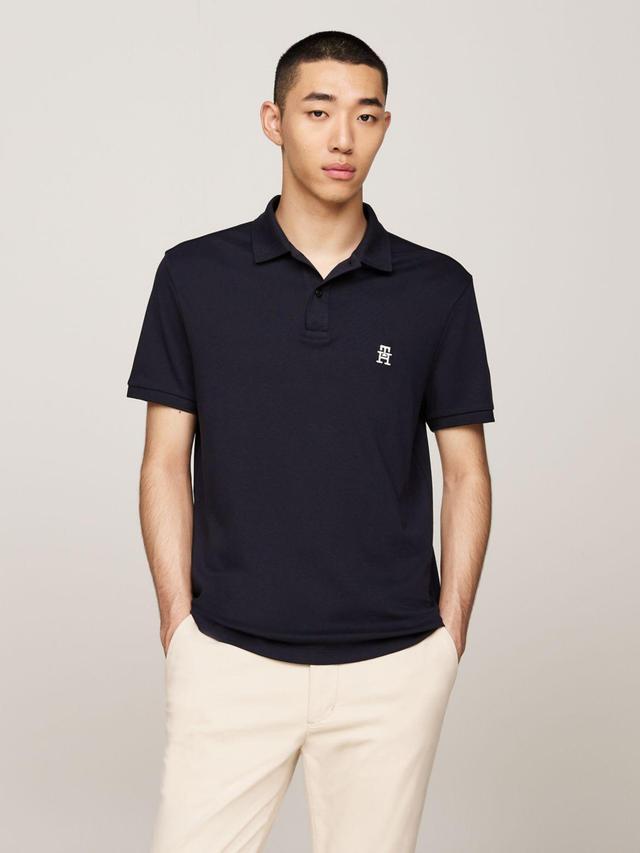 Tommy Hilfiger Men's TH Logo Regular Fit Interlock Polo Product Image