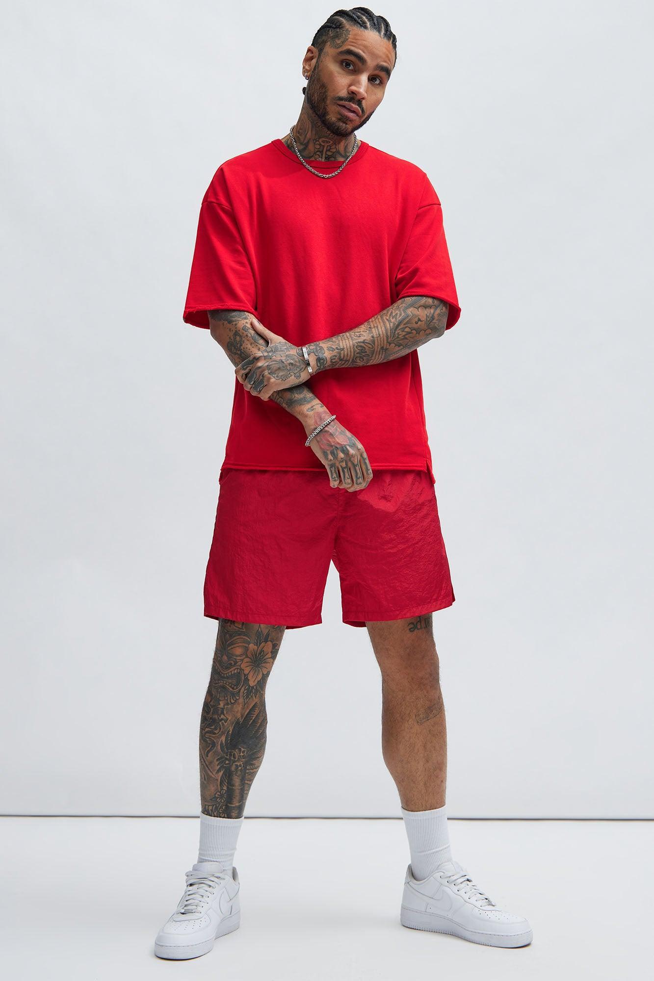 Bro Down Shorts - Red Product Image