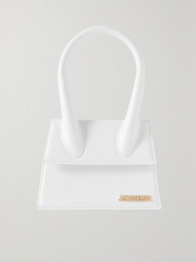 JACQUEMUS Chiquito Moyen Leather Handbag In White Product Image