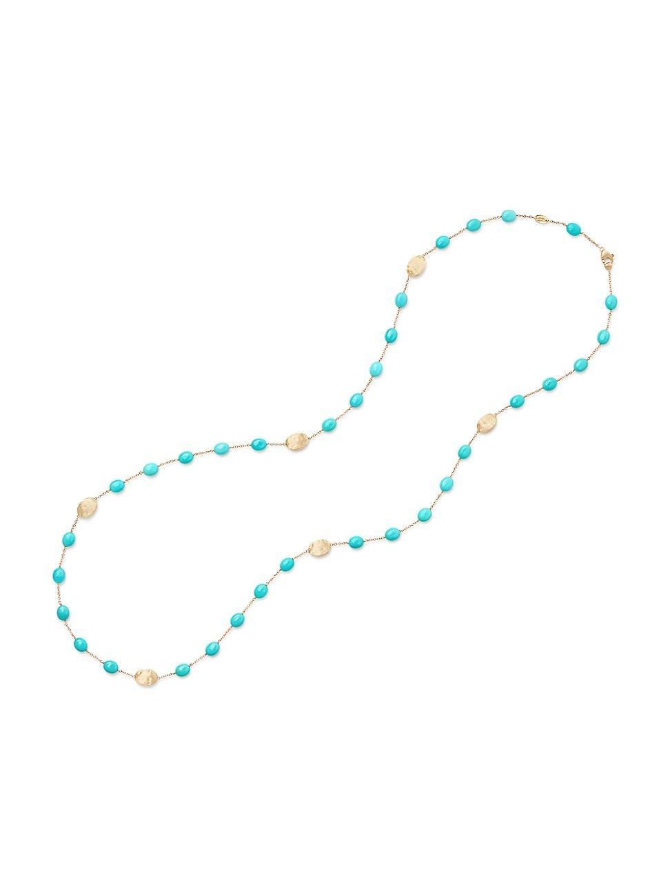 Womens Siviglia 18K Yellow Gold & Turquoise Long Necklace Product Image