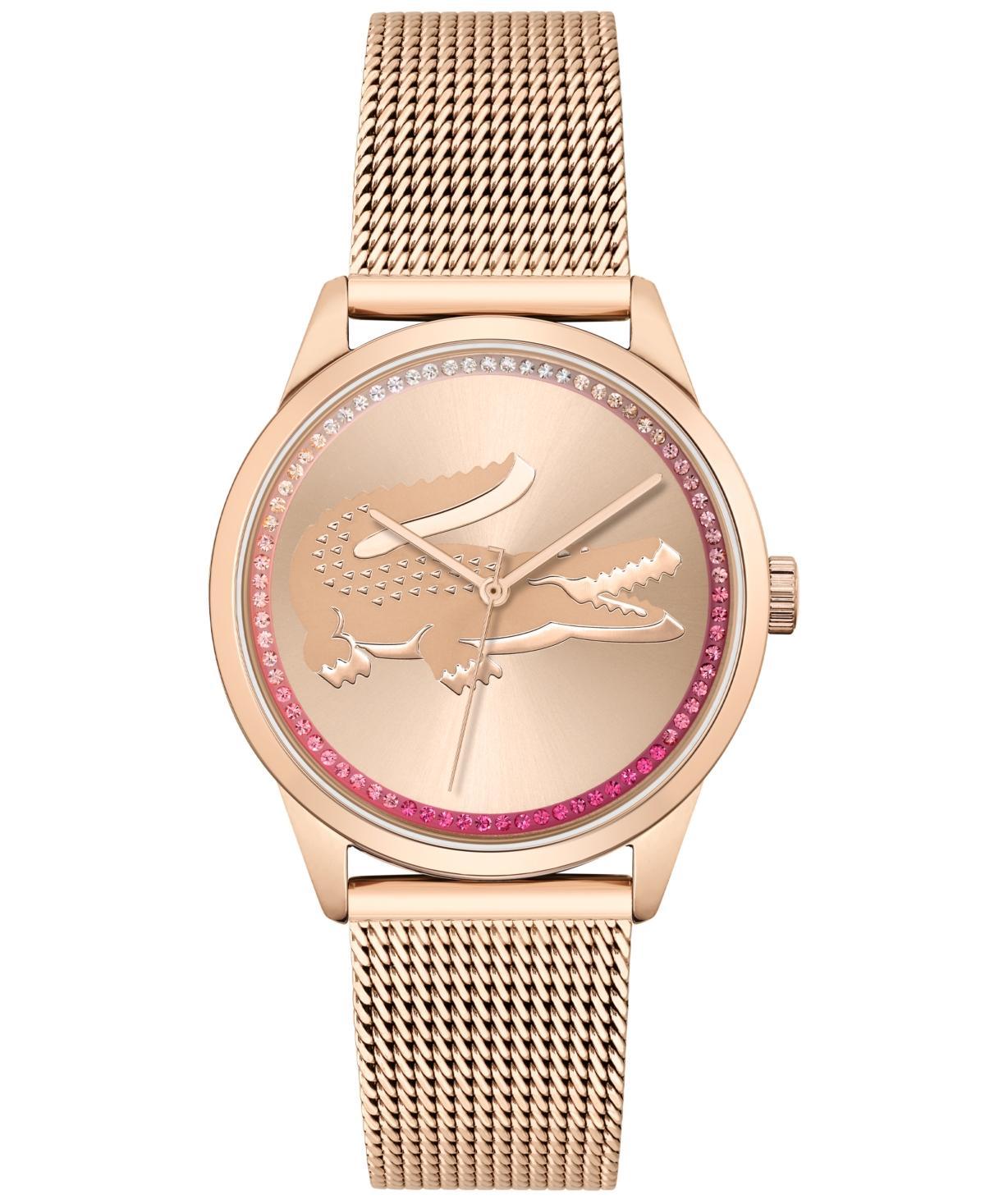 Lacoste Womens Ladycroc Carnation Gold-Tone Mesh Bracelet Watch 36mm - Carnation Gold-Tone Product Image