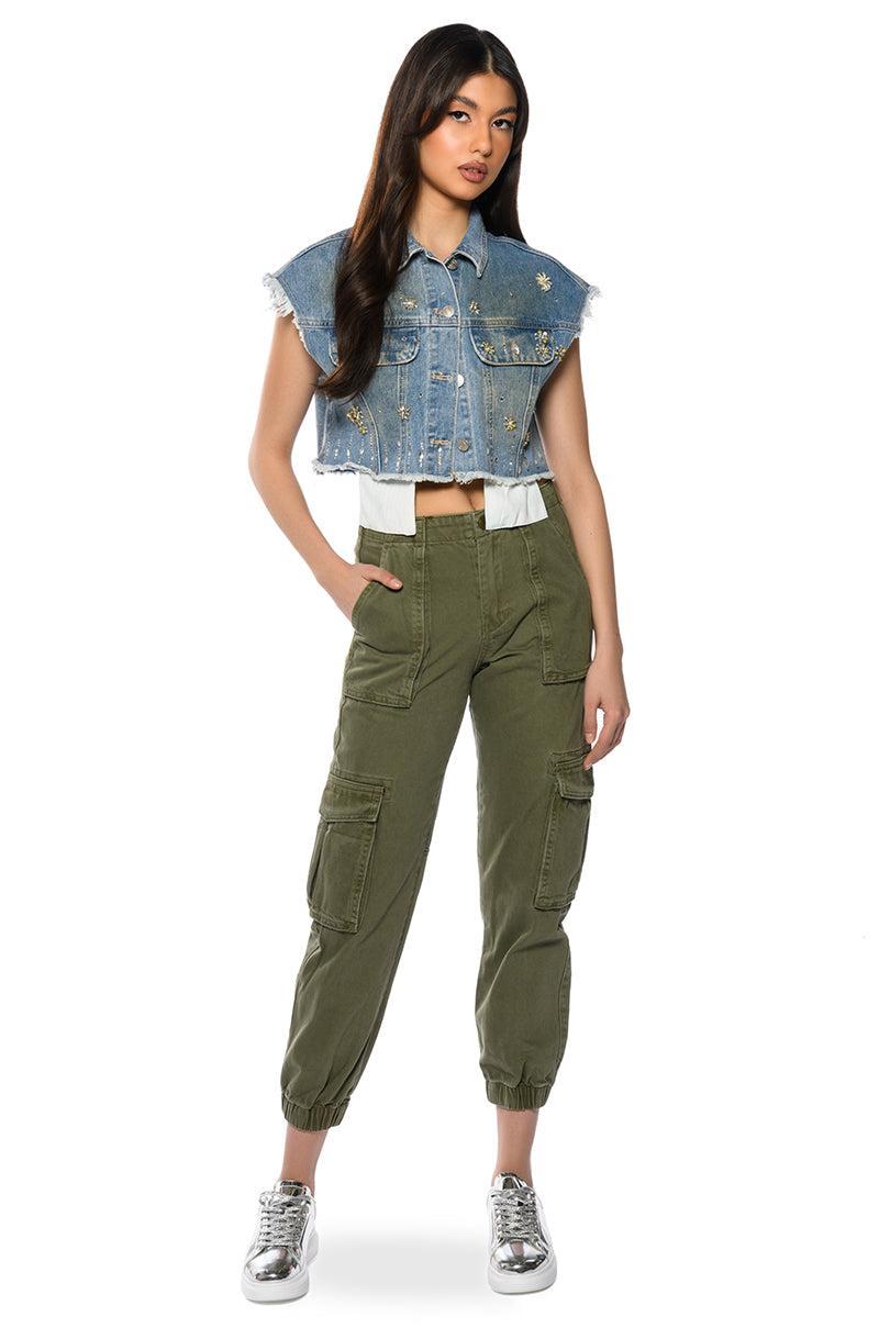 SIENNA STRETCH WAIST CARGO JOGGER Product Image