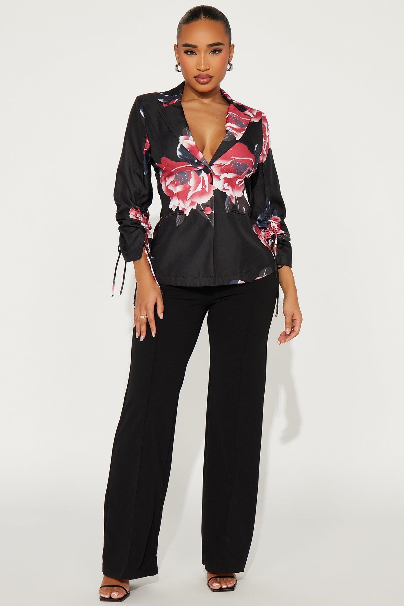 Lady Who Brunches Floral Blazer - Black/combo Product Image