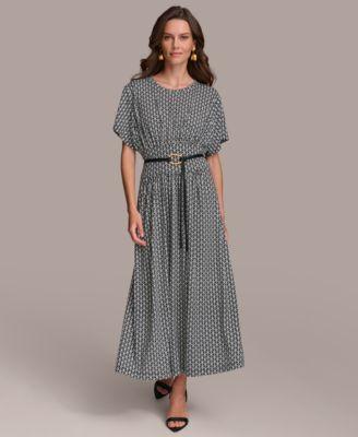 Women's Printed Belted A-Line Dress Product Image