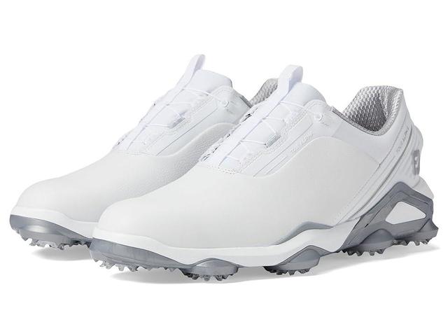 FootJoy Tour Alpha BOA Golf Shoes White/Silver) Men's Shoes Product Image