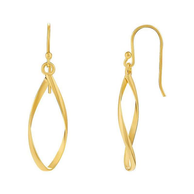 PRIMROSE Sterling Silver Twist Teardrop Earrings, Womens, Gold Product Image